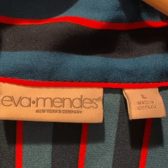 Striped And Patterned Midi Dress With Adjustable Waist Size L - Picture 2 of 10